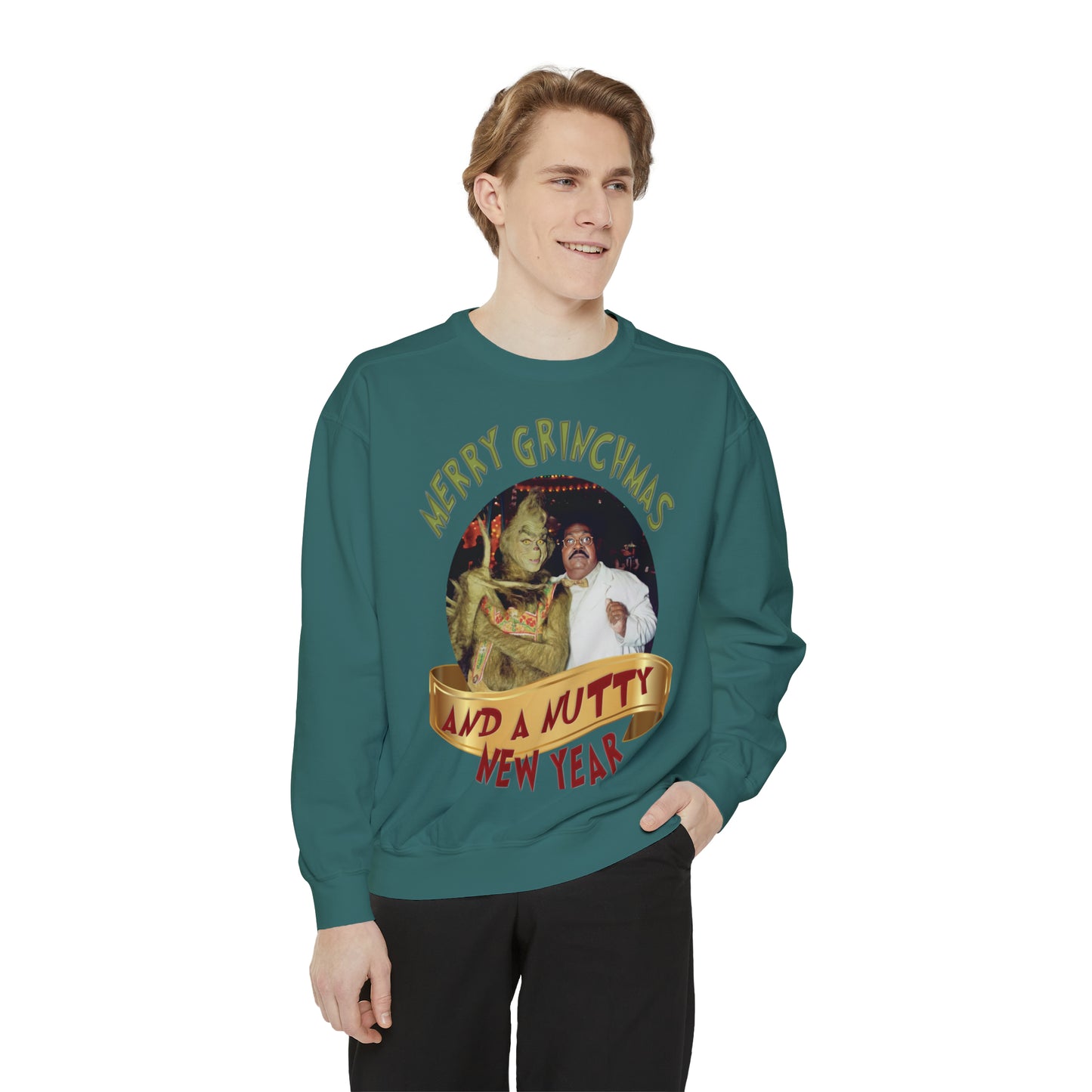 Merry Grinchmas & A Nutty New Year Holiday Crew Neck Sweatshirt :-)