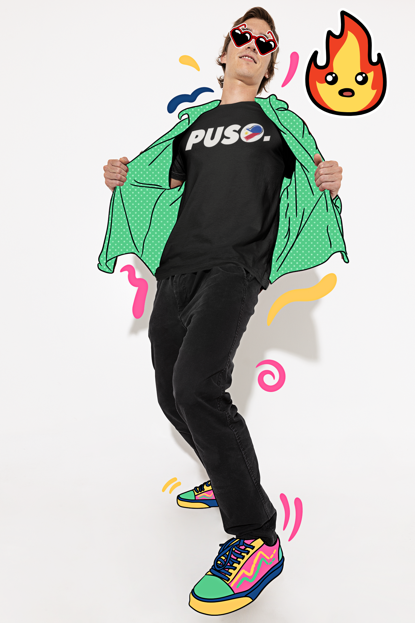 PUSO Word Heart Logo Tee
